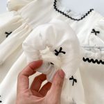 【66-120cm】ロンパース or ワンピース ベビー 女の子 リボン バブルスリーブ - 画像 (12)