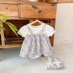 【66-90cm】ロンパースワンピ＆帽子 ベビー 女の子 花柄 お出かけに - 画像 (6)