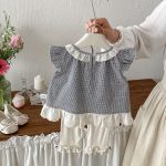 【73-100cm】シャツ or レギンス ベビー 女の子 チェック フリルスリーブ - 画像 (6)