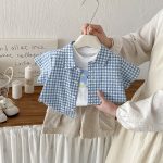 【73-100cm】シャツ or ベスト or ショートパンツ ベビー チェック カートゥーン - 画像 (8)