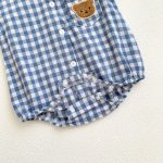 【66-90cm】ロンパース ベビー チェック クマロゴ - 画像 (12)