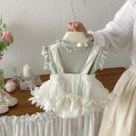 【66-90cm】ニットベスト or サロペットロンパース ベビー 女の子 おしゃれ チュール - 画像 (5)
