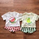【80-150cm】二点セット 兄妹お揃い フルーツ シャツ＆ストライプパンツ 可愛い - 画像 (8)