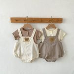 【66-90cm】セットアップ 熊さん 可愛い サロペット&Tシャツ - 画像 (12)