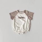 【66-90cm】ロンパース ベビー 半袖 英字プリント - 画像 (7)