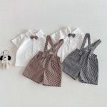 【80-120cm】セットアップ ベビー 男の子 トップス & サロペット リボン - 画像 (2)
