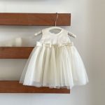 【73-100cm】ワンピース ベビー 女の子 韓国風 蝶結び チュール - 画像 (4)