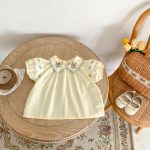 【73-100cm】セットアップ ベビー ガーリー 花柄 刺繍襟付き - 画像 (8)