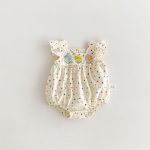 【66-90cm】ロンパース ベビー 可愛い フラワー ドット - 画像 (6)