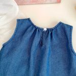 【73-120cm】セットアップ ベビー 女の子 デニムトップス&パンツ ノースリーブ - 画像 (13)