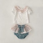 【73-110cm】セットアップ ベビー 花柄 レース リボン付き - 画像 (8)