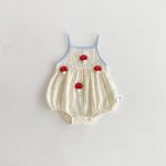 【66-90cm】キャミロンパース ベビー かわいいドット きのこ柄 - 画像 (5)
