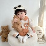 【66-90cm】カバーオール＆バッグ ベビー クマ柄 ストライプ - 画像 (7)