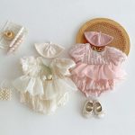 【66-90cm】ロンパース ベビー おしゃれ ふわふわ チューリップ