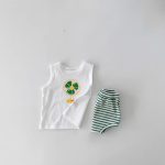 【66-100cm】セットアップ ベビー 可愛い ベスト&ボーダーショートパンツ - 画像 (9)