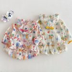 【73-120cm】セットアップ ベビー 女の子 フード付き 薄手 - 画像 (5)