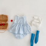 【66-90cm】ロンパースワンピース ベビー ハート 刺繍 - 画像 (3)