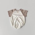 【66-90cm】ロンパース ベビー 半袖 英字プリント - 画像 (8)