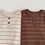 【66-100cm】セットアップ ベビー 韓国風 ボーダーワッフル - 画像 (14)