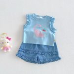 【73-120cm】タンクトップorショートパンツ 女の子 猫プリント 可愛い 子供服 - 画像 (9)