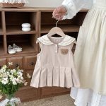 【73-110cm】ワンピース クマセーラー ノースリーブ 女の子 シンプル - 画像 (14)