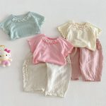 【73-120cm】Tシャツ ベビー 女の子 フリル 蝶結び - 画像 (9)