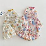 【73-120cm】セットアップ ベビー 女の子 フード付き 薄手 - 画像 (6)