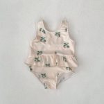 【80-120cm】水着 花柄 フリル 伸縮性あり 水遊び - 画像 (7)
