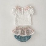【73-110cm】セットアップ ベビー 花柄 レース リボン付き - 画像 (9)