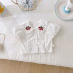 【73-100cm】サロペットロンパース&ブラウス ベビー いちご刺繍 スウィート - 画像 (4)