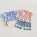 【73-120cm】シャツ or パンツ ベビー 女の子 小花柄 レース フリル - 画像 (4)