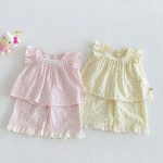 【73-110cm】セットアップ フラワー柄 フリル 女の子 - 画像 (2)