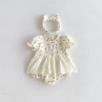 【66-90cm】ロンパース 可愛い レース ドット 赤ちゃん服 - 画像 (5)