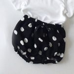 【66-100cm】Tシャツ or ショートパンツ ベビー 無地 ドット&チェック柄 - 画像 (11)