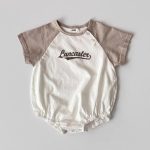 【66-90cm】ロンパース ベビー 半袖 英字プリント - 画像 (4)