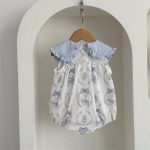 【66-90cm】ロンパース ブルー襟 ウサギ 可愛い ベビー服 - 画像 (10)