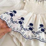 【66-90cm】ロンパース レトロ 花刺繡 ベビー服 - 画像 (7)