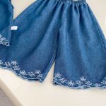 【73-120cm】セットアップ ベビー 女の子 デニムトップス&パンツ ノースリーブ - 画像 (15)