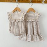 【66-130cm】ロンパース or ワンピース ベビー 女の子 ストライプ フリル - 画像 (10)