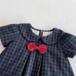 【66-90cm】ロンパース ベビー 女の子 チェックセーラー - 画像 (10)