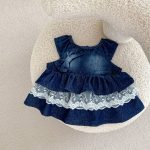 【66-100cm】セットアップ ベビー デニム レース トップス&ブルマ - 画像 (9)