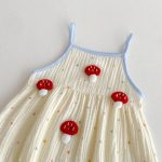 【66-90cm】キャミロンパース ベビー かわいいドット きのこ柄 - 画像 (7)