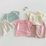 【73-120cm】Tシャツ ベビー 女の子 フリル 蝶結び - 画像 (10)