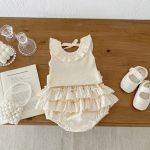 【66-90cm】セットアップ ベビー服 ノースリーブ フリル襟 トップス＆スカートパンツ - 画像 (12)