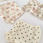 【66-100cm】セットアップ ベビー フリル袖トップス&レースショートパンツ - 画像 (11)