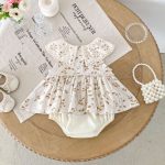 【66-90cm】ロンパースドレス ベビー服 女の子 ノースリーブ 丸襟 花柄 - 画像 (5)