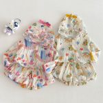 【73-120cm】セットアップ ベビー 女の子 フード付き 薄手 - 画像 (7)