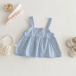 【66-90cm】セットアップ ベビー パフスリーブ ロンパース&キャミソール - 画像 (6)