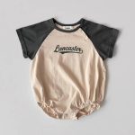 【66-90cm】ロンパース ベビー 半袖 英字プリント - 画像 (3)