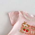 【73-120cm】Tシャツ うさぎプリント 可愛い フリル 韓国風 トップス - 画像 (18)
